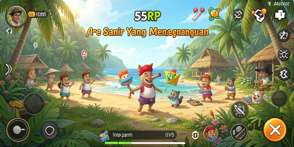 Tampilan gameplay 55RP yang menarik dan penuh warna.