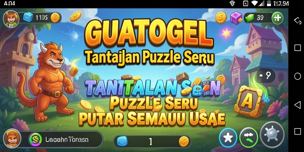 Tampilan gameplay GUATOGEL dengan tantangan Puzzle yang seru.