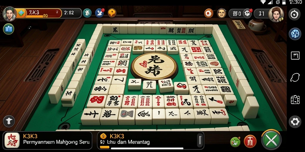 Gameplay Mahjong yang mendebarkan dan strategis di K3K3.