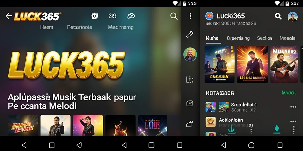 Tampilan bermain LUCK365 dengan berbagai pilihan lagu yang menarik.