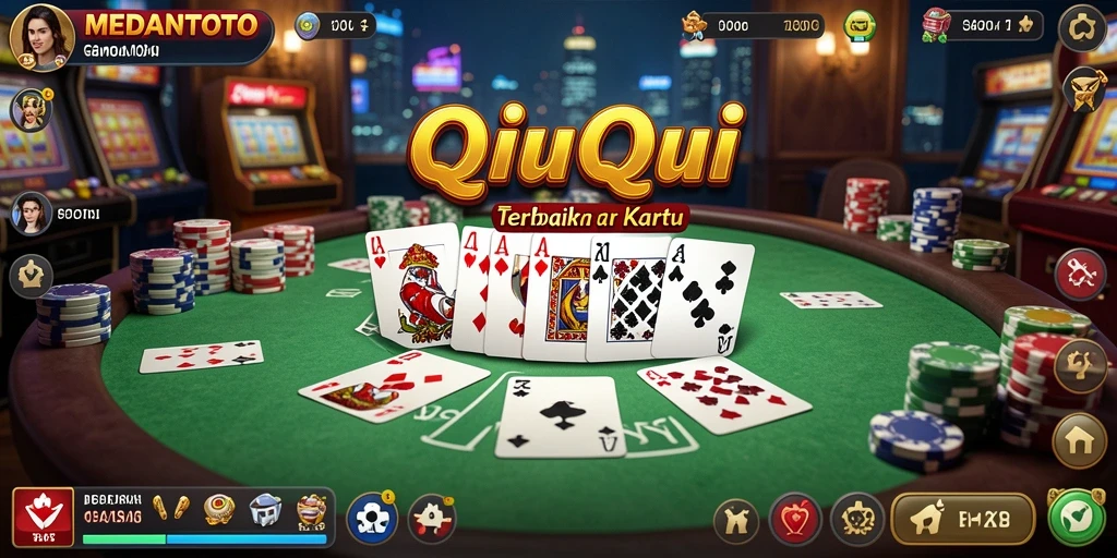 Tampilan gameplay seru QiuQiu di MEDANTOTO.