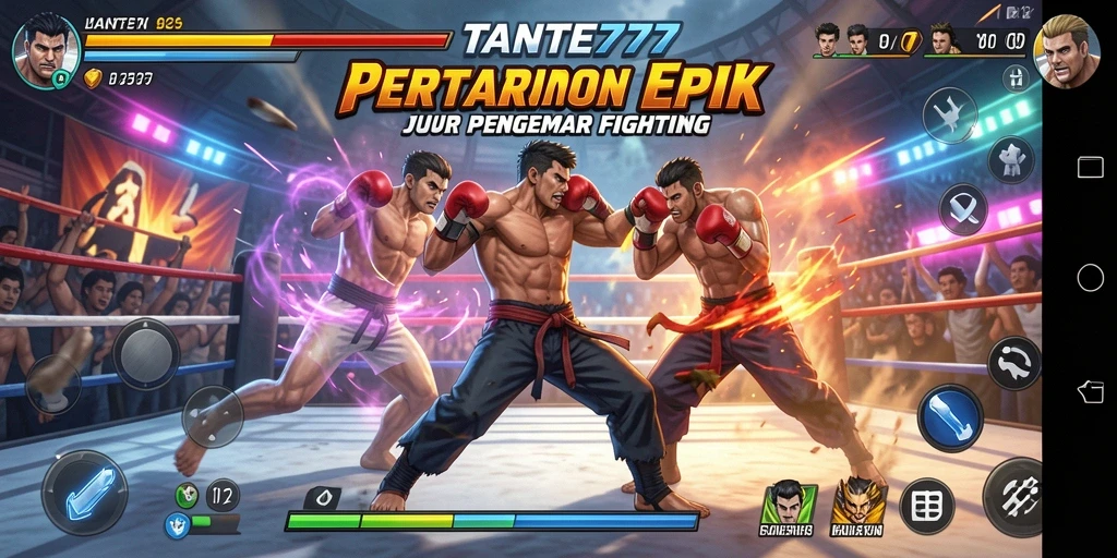 Tampilan gameplay TANTE777 yang mendebarkan saat bertarung dengan karakter pilihan.